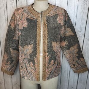 ​Ritu Kumar Niscara Embroidered Khakhi Jacket - Size L